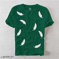 Leaf Green Cotton Blend Tshirt for Men