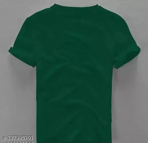 Leaf Green Cotton Blend Tshirt for Men