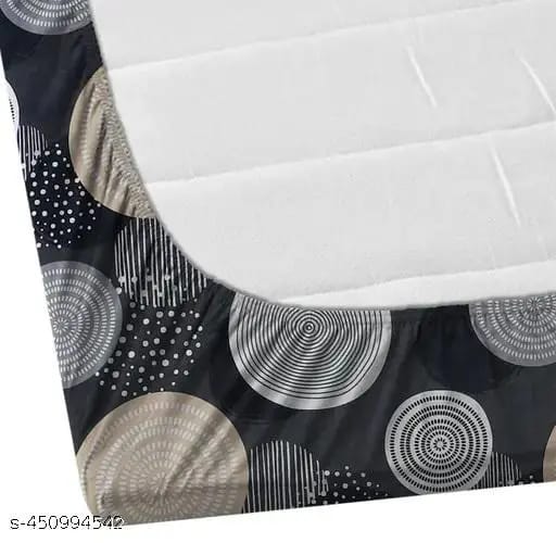 Super Soft Glace Cotton All Round Elastic Fitted Double Bed Bedsheet with 2 Pillow Covers-72x78x8