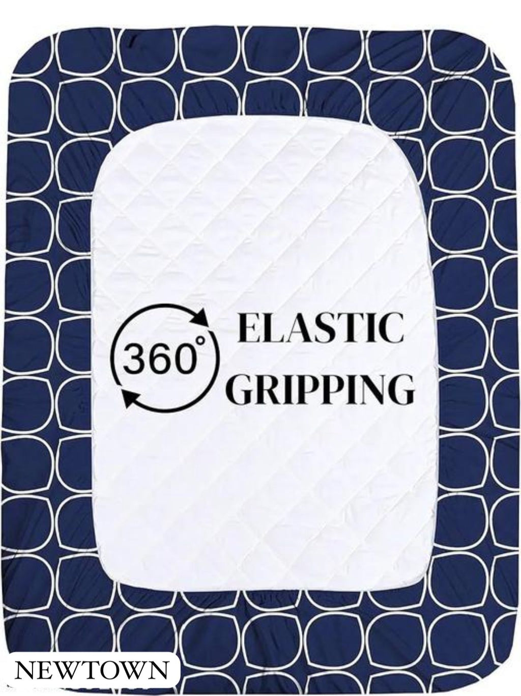 Super Soft Glace Cotton All Round Elastic Fitted Double Bed Bedsheet with 2 Pillow Covers-72x78x8