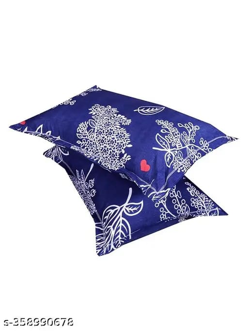 Super Soft Glace Cotton All Round Elastic Fitted Double Bed Bedsheet with 2 Pillow Covers-72x78x8