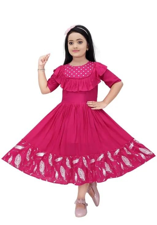 Girls Party Dress, Red and White Tulle, Sleeveless Princess Style with Floral Accent, Layered Ruffle Hem