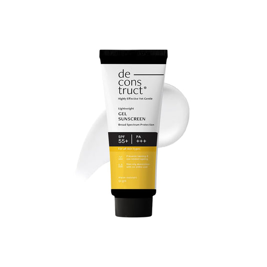Deconstruct Face Gel Sunscreen SPF 50 + and PA+++ | Gel based sunscreen for oily, combination skin, normal skin | Broad spectrum sunscreen, No White Cast, Lightweight - 50g