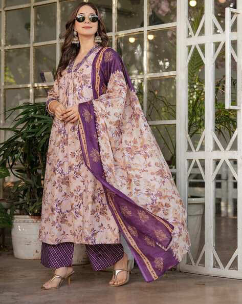 Women Floral Straight Kurta Set@P