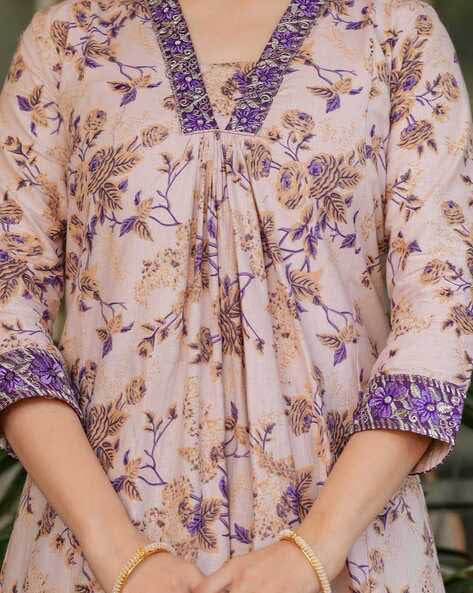 Women Floral Straight Kurta Set@P