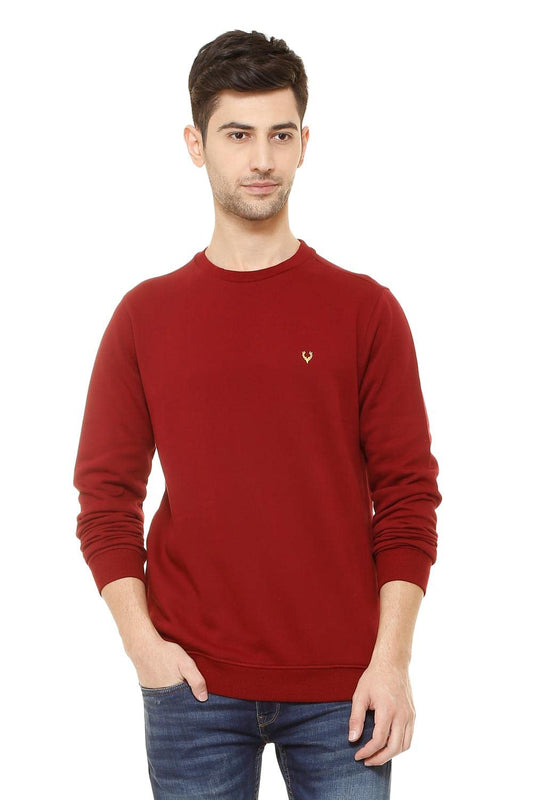 Allen Solly Men's Cotton Casual Crew Neck Sweatshirt - Regular Fit, Full Sleeves