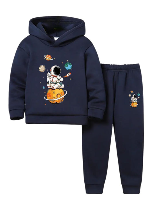 Boys' Urban Ox Hoodie & Jogger Set: Trendy Print, Cotton Blend, Fleece-Lined
