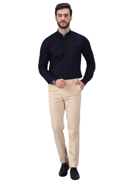 Jack & Jini Men's Formal Pants: Regular Fit, Lightweight, Flat Front, Premium Cotton-Poly Blend. Ideal for Office, Party & Casual Occasions. Non-stretch.