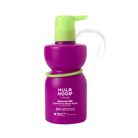 Foxtale Hula Hoop: Exfoliating Body Wash with Salicylic Acid & Zinc PCA (250ml) - Reduces Body Acne & Strawberry Legs.