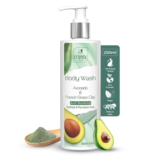 Salicylic Body Wash with Avocado & Clay (250ML): Brightens & Gently Exfoliates Dry Skin