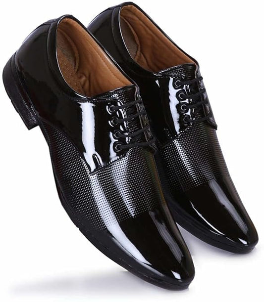Men's Polished Patent Leather Formal Shoes - Style 206