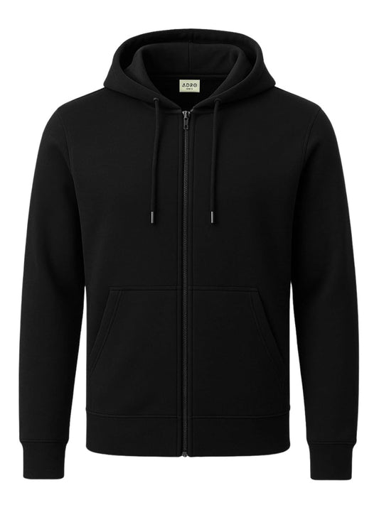 ADRO Men's Solid Cotton Zipper Hoodies