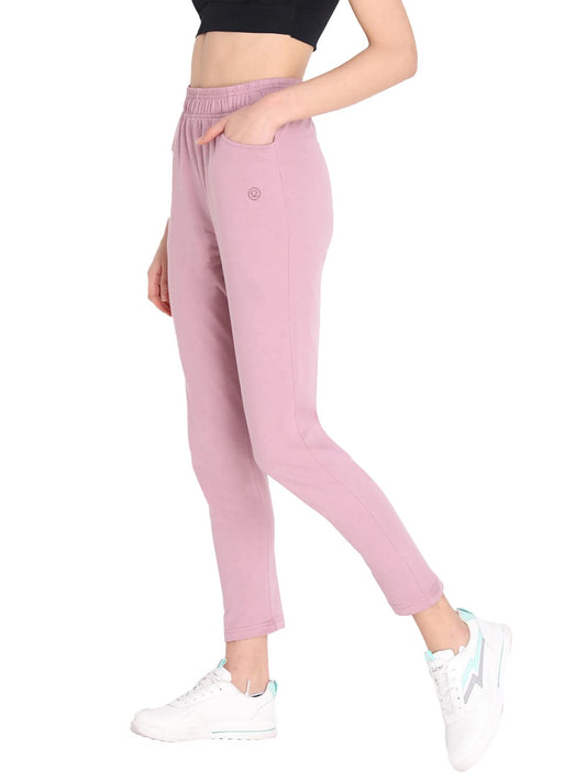 CHKOKKO Women's Regular Fit Mid Rise Track Pant