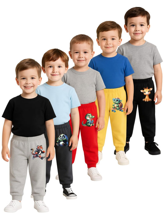 UZARUS Kids' Fleece Pajama Pants (5-Pack, Unisex) for Winter Wear.