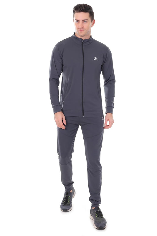 Men's Blue Star Shark Athletic Tracksuit | Regular Fit, Nylon, Stand Collar, Zipper Pockets | Comfortable Sportswear for Gym & Running