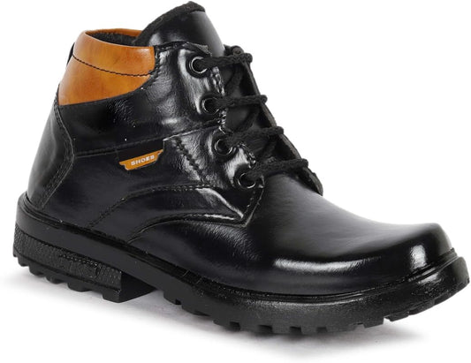 Boys' Casual Lace-Up Boots with Durable Design