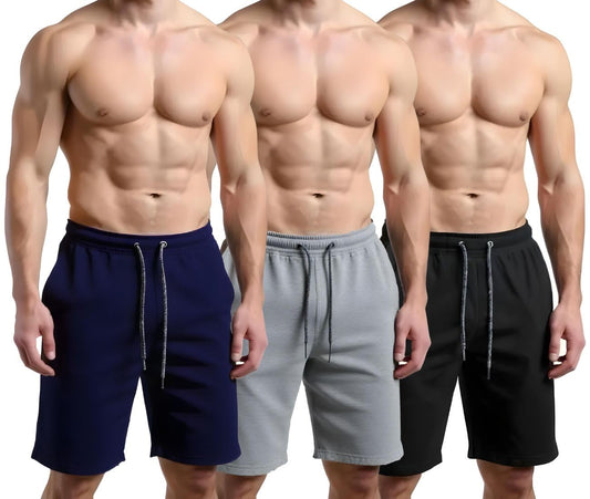 boffi ... Men's 100% Cotton Regular Shorts Sporty Fit 3 Colour Pack of 3