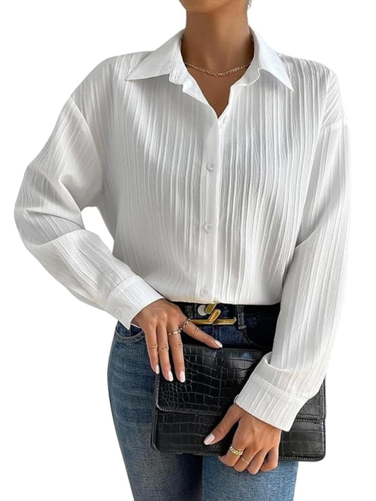 GRECIILOOKS Women's Oversized Long Shirt | Classic Shirt Tops for Women | Modern, Comfortable Style