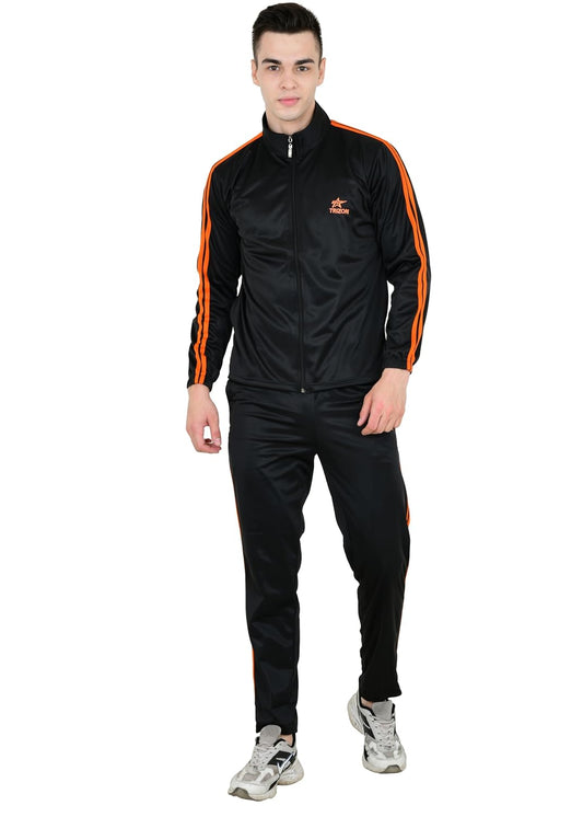 Men's Polyester Sports Tracksuit with Zipper for Training, Running, & Lounging