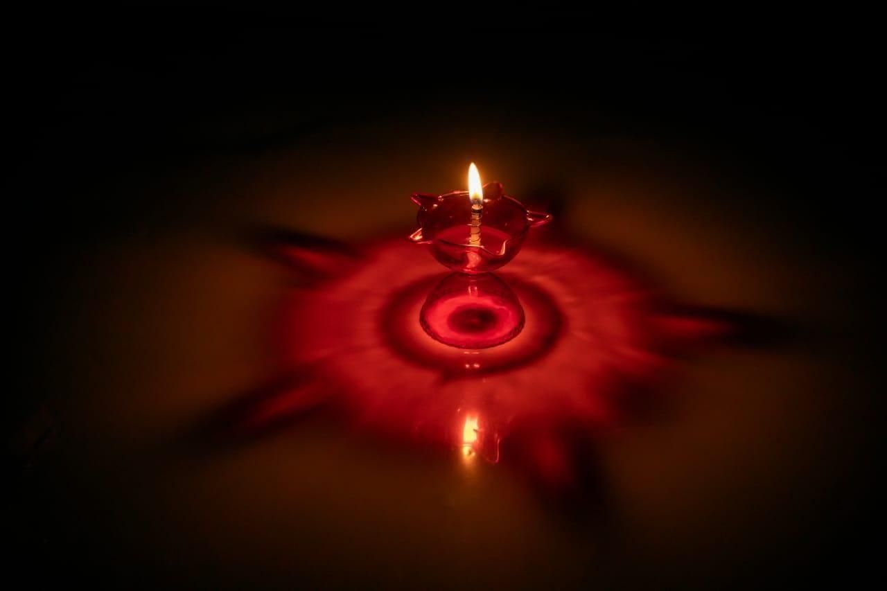 Reflective Shadow Colorful Diya