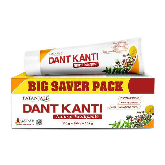 Patanjali Dant Kanti Toothpaste (200g), Super Saver Pack, Strengthens Teeth & Gums.
