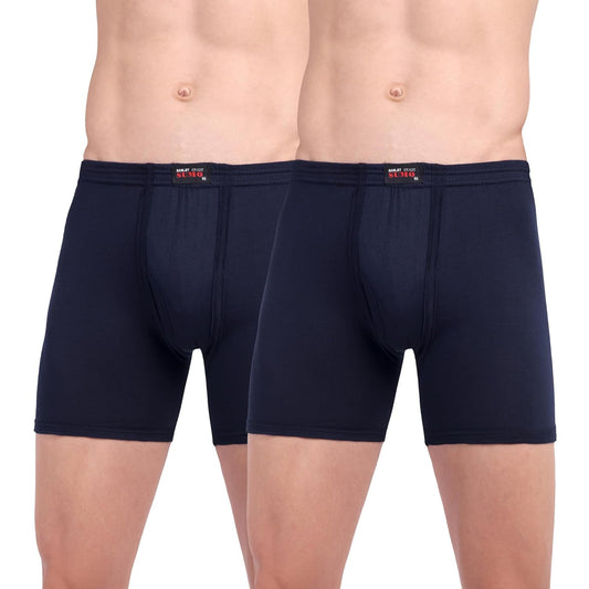 Ranjit Men's Cotton Underwear: Breathable, Stretchy Trunks with Extra Leg Coverage & Support. Ideal for Gym, Sports, & Daily Use. Pack of 2.