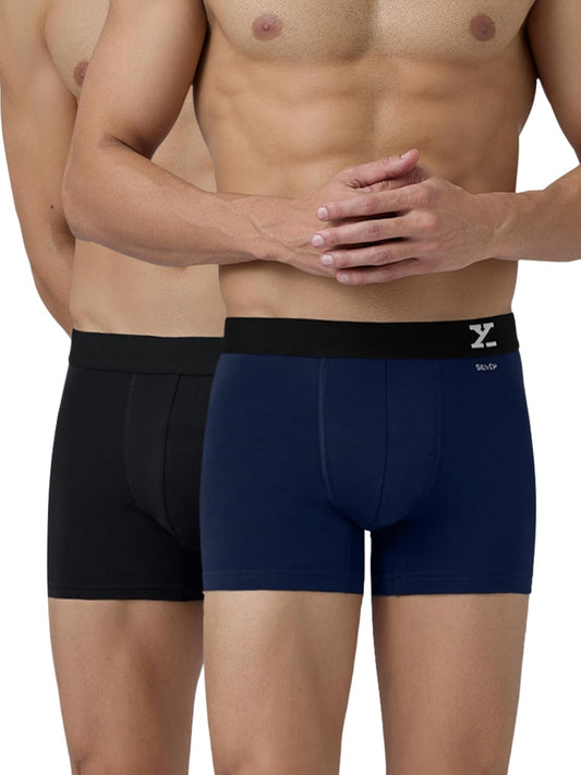 XYXX Men's Aero Solid Cotton Antimicrobial Trunks - Regular Fit, Super Combed, Tag-Free Waistband