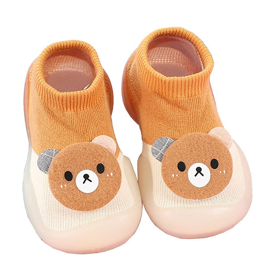 Children's Multicolor Cute Panda Face Cotton and Silicon Rubber base Shoes Cum Socks, Antislip Soft Sole Kid's Shoes, Breathable Socks Shoes For Baby (Multicolor)