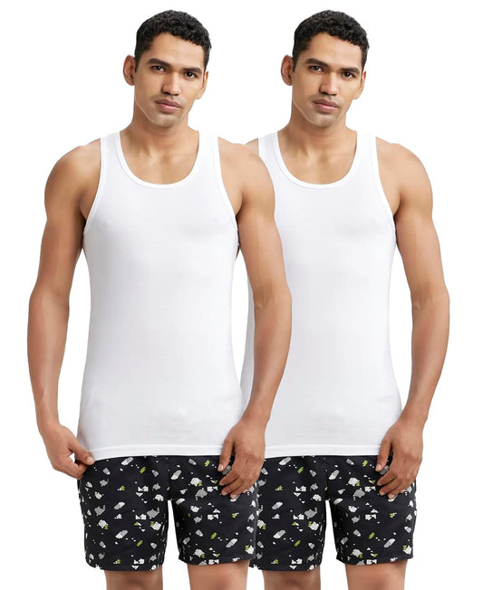 Jockey Men's Super Combed Cotton Slim Fit Sleeveless Vest, Round Neck, Extended Length for Easy Tuck