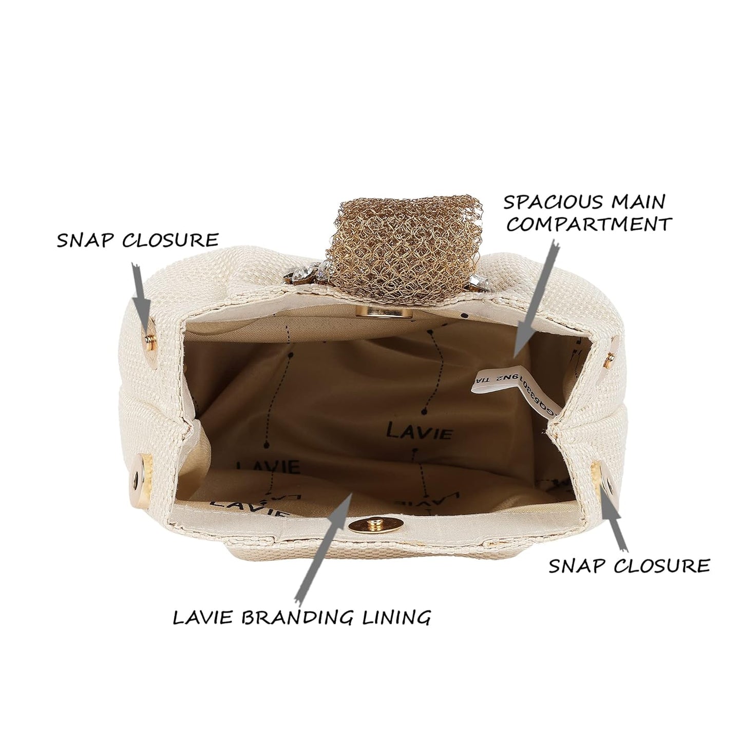 Lavie Women's Tiana Embellished Potli | Ladies Purse Handbag