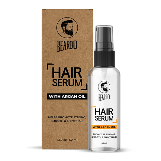 Beardo Hair Serum: Instant Shine & Anti-Frizz (50ml, Argan Oil, Men) | Lightweight, Luxurious Finish | Damage Protection.