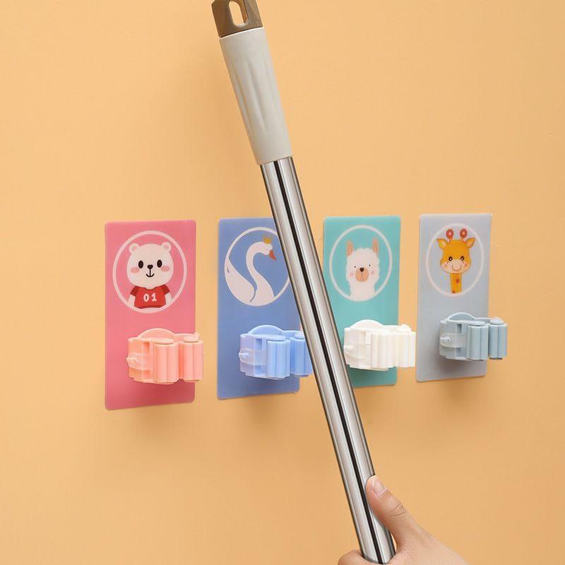 Mop Broom Holder-Wall Mounted Cartoon Mop,