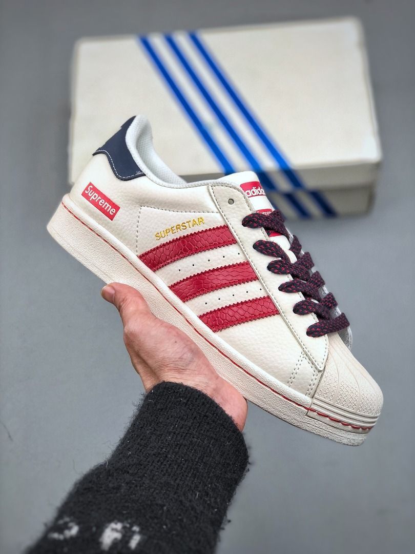 Adidas Superstar Low-Top White Red Sneakers
