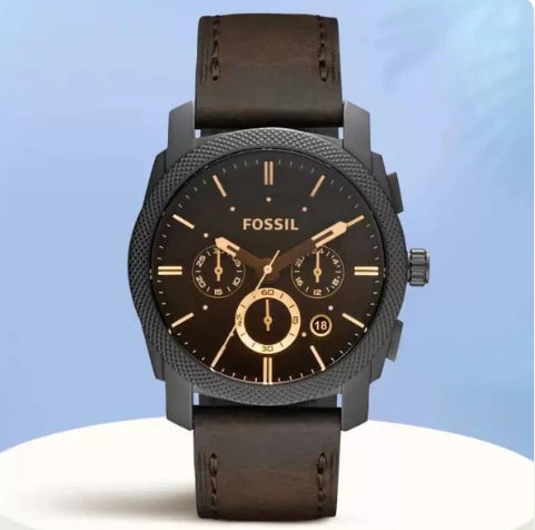 Fossil Machine Chronograph Brown Dial Men's Watch, Formal & Casual Look- FS4656 (Best Gift For Man)