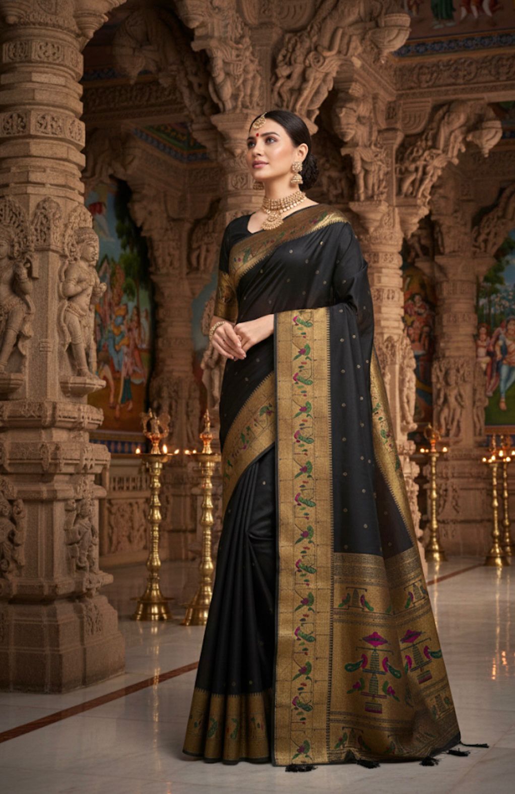 WOMEN'S KANCHIVRAM  PETHANI SILK SAREE