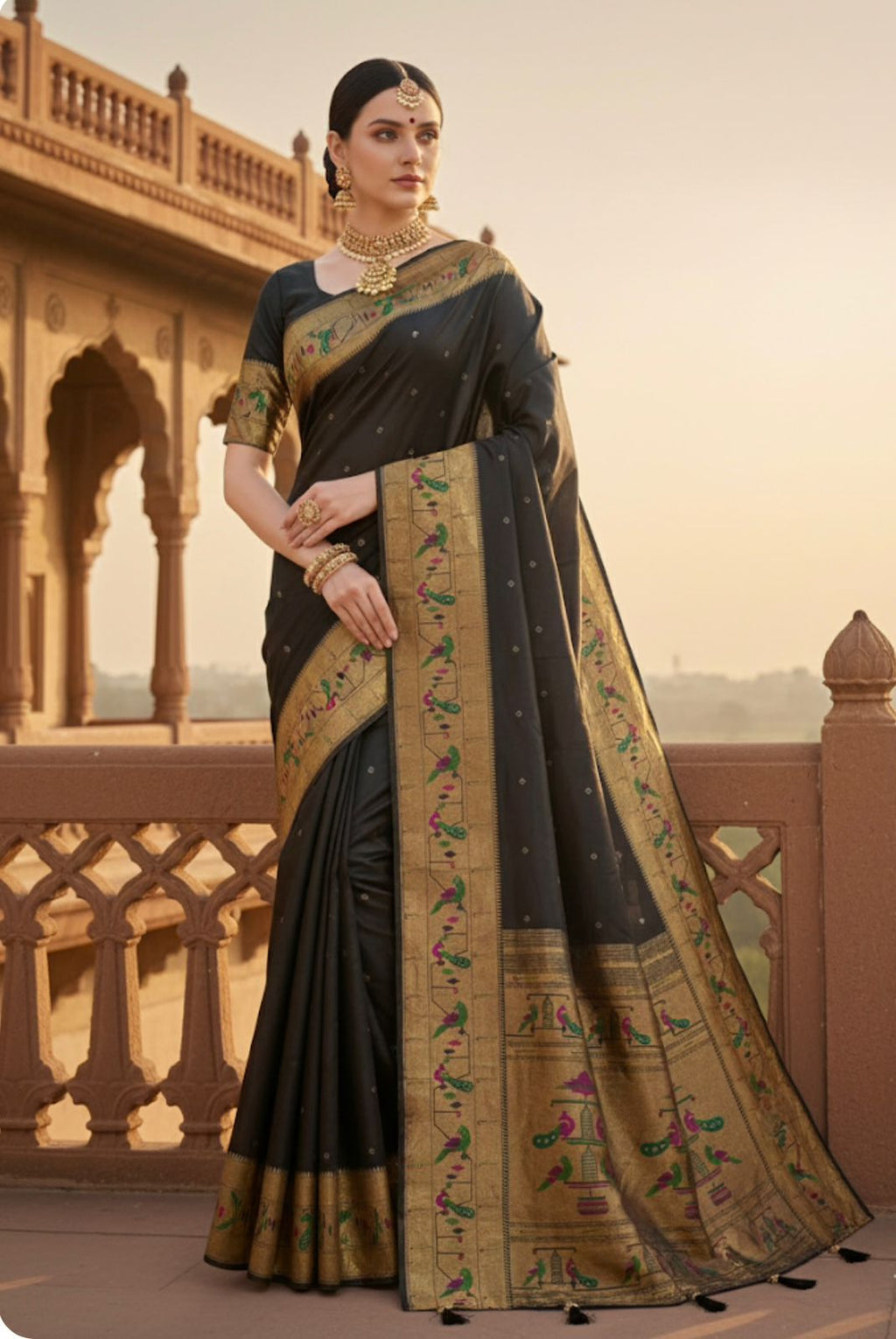 WOMEN'S KANCHIVRAM  PETHANI SILK SAREE