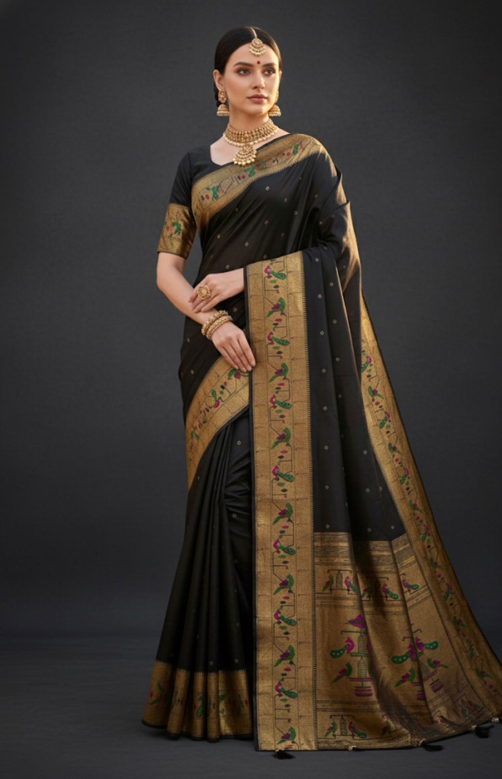 WOMEN'S KANCHIVRAM  PETHANI SILK SAREE
