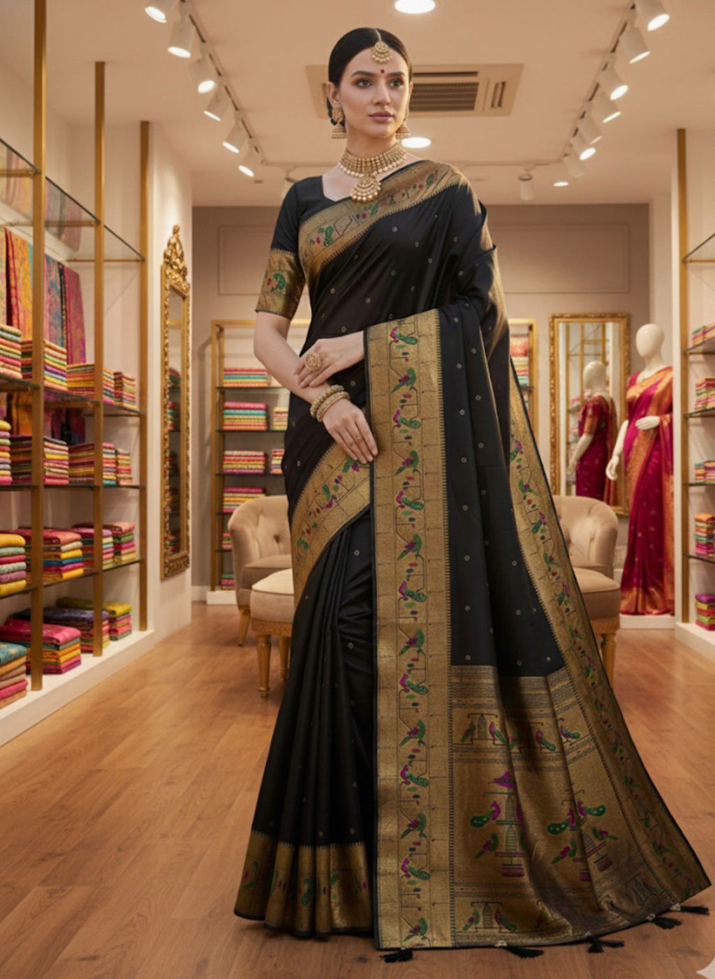 WOMEN'S KANCHIVRAM  PETHANI SILK SAREE