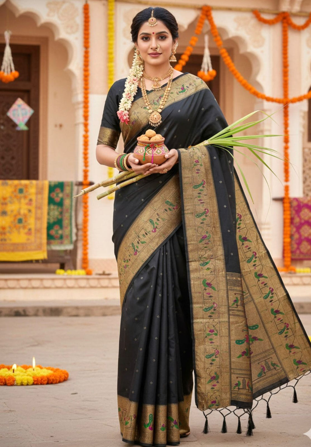 WOMEN'S KANCHIVRAM  PETHANI SILK SAREE