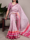 Tasar Silk With Printed Viscose Border Saree