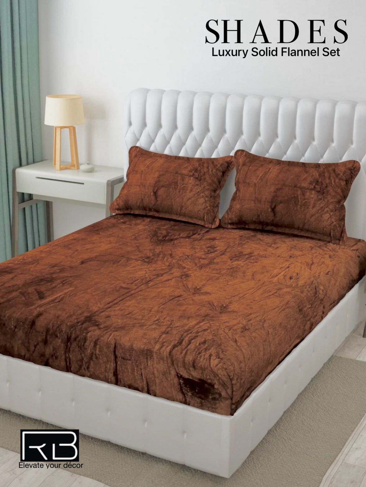 SHADES WARM FLANNEL BEDSHEET PREMIUM SOLID PASTEL SOLID WARM@RB