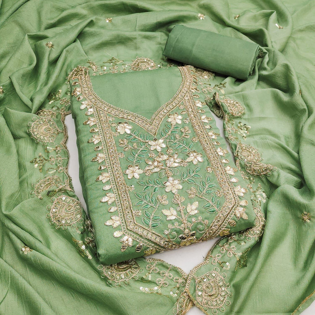 VICHITRA SILK WITH GOTA@F