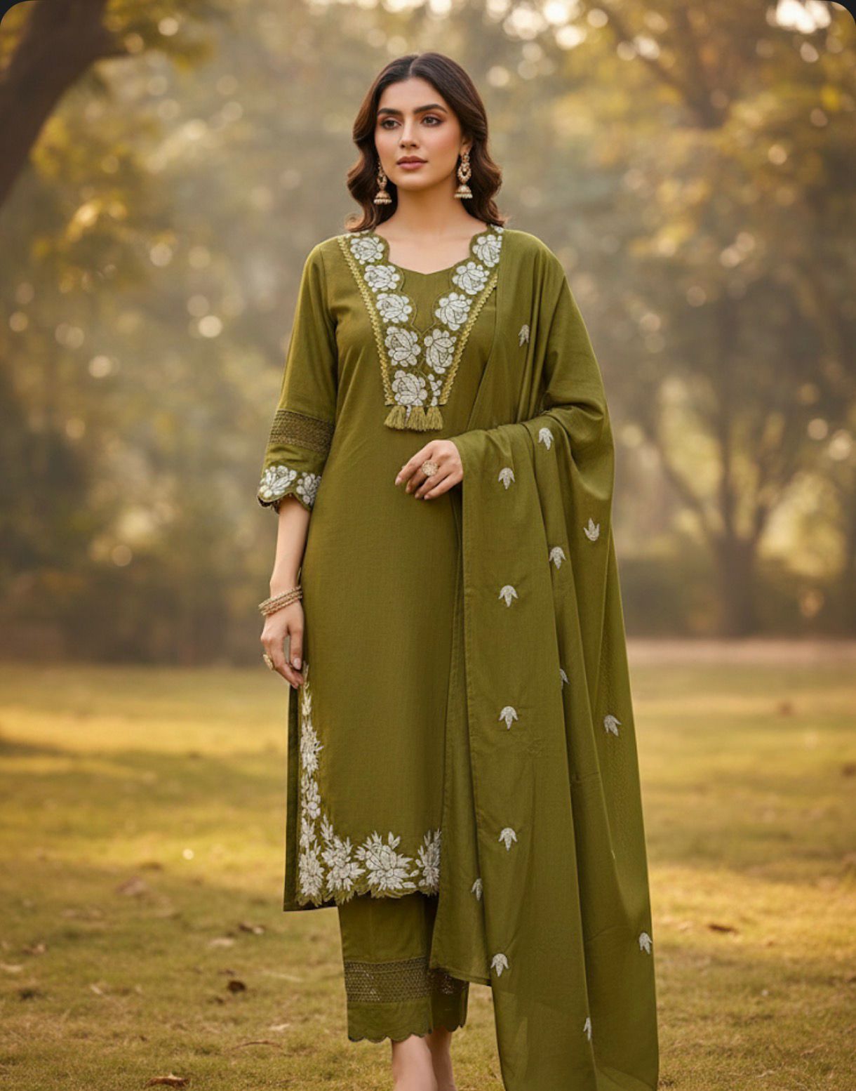 DESIGNER WEAR EXCLUSIVE AND COMFORTABLE SUIT IN REYON SLUB COTTON FABRIC TOP PANT WITH DUPATTA PAIR @F