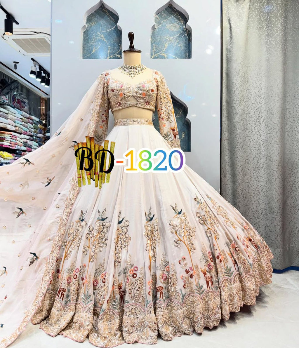 Flared Faux Georgette Lehenga@F