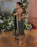 Premium Jimmy Choo Silk Kurta With Embroidery Sequence Pant And Dupatta Set@F