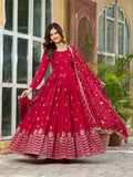 Anarkali Gown Pure Vichitra Silk