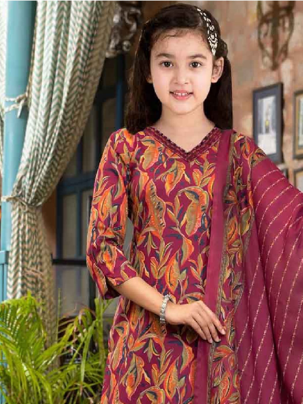 Women Viscose Rayon Kurta Pant Dupatta Set@F