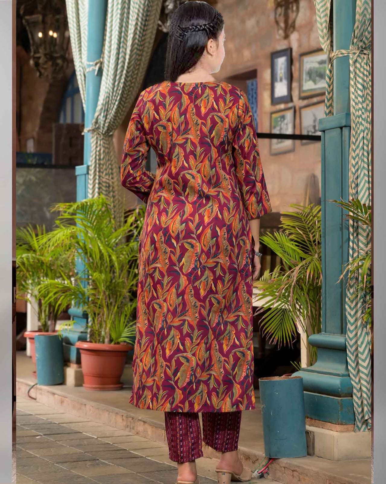 Women Viscose Rayon Kurta Pant Dupatta Set@F