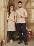 Couple Men’s Short Kurta & Women’s Long Tunic Combo | Comfortable Outfit