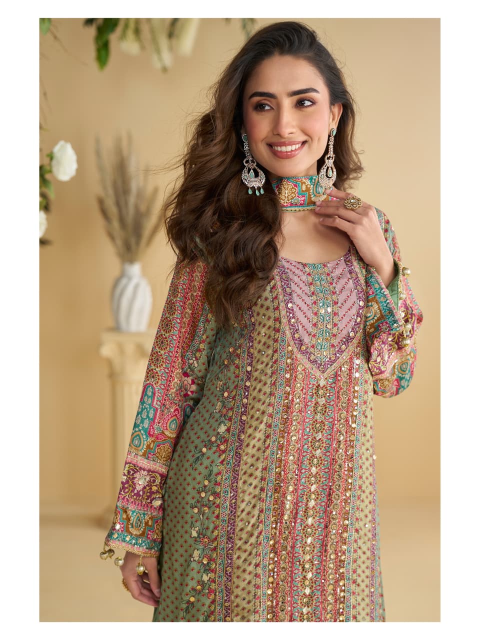 SAYURI DESIGNER ANIKA CREPE SILK SALWAR SUIT